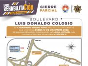 Anuncia gobierno de BJ desviación a la circulación en boulevard Colosio a partir del próximo lunes
