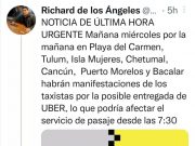 Se manifiestan transportistas contra la posible entrada de Uber a QRoo