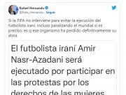 Piden a la FIFA detener el Mundial por presunta orden de ejecutar a futbolista iraní