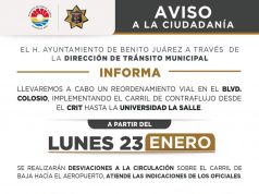 Anuncia municipio de BJ ajustes en circulación sobre boulevard Colosio