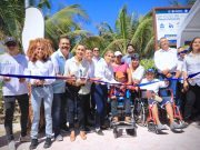 Lili Campos inauguró la playa inclusiva de Punta Esmeralda