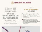 Anuncia SICT cambios a la circulación en el distribuidor vial del Aeropuerto de Cancún
