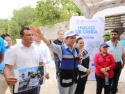 Lili Campos coloca primera piedra en Cristo Rey