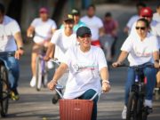 Participa Blanca Merari en rodada familiar como parte de la lucha contra el trabajo infantil