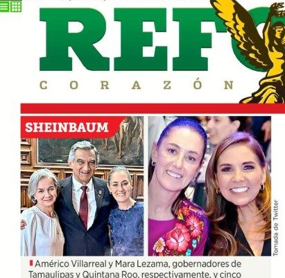 Reforma contabiliza apoyo de 7 gobernadores a Sheinbaum y destaca a Mara Lezama en portada
