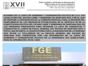 Congreso de Quintana Roo | Convocatoria para Fiscalía incluirá propuestas de instituciones y colegios de abogados: Jugocopo
