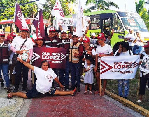 Muestran simpatizantes de Adán Augusto su apoyo en Cancún