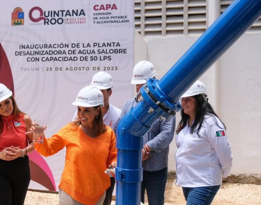 Inaugura Mara Lezama planta desalinizadora en Tulum