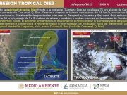 Se forma depresión tropical «Diez» frente a las costas de Q. Roo