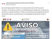 Emiten aviso de lluvias en Quintana Roo; ‘Franklin’ ya es huracán y no representa riesgo para las costas de la entidad