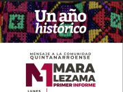 Cambian fecha de su Primer Informe de Gobierno de Mara Lezama