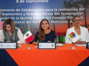 Firma Mara Lezama convenio para la campaña “Septiembre y Octubre: Meses del Testamento”