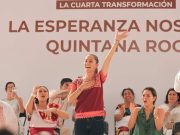 Se reúne Claudia Sheinbaum con más de 5 mil personas en Playa del Carmen