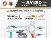 Anuncian cierre a la circulación en Cancún por evento
