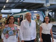 Ana Paty Peralta da la bienvenida a Cancún al Tren Maya