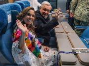 Acompaña Mara Lezama a AMLO en la inauguración de la ruta Cancún-Palenque del Tren Maya