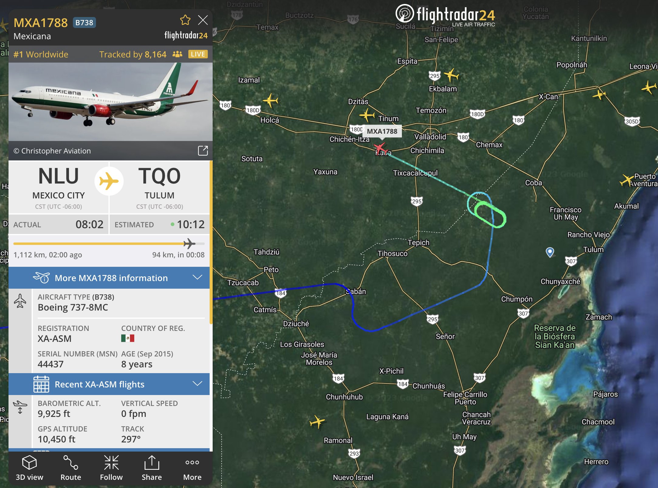 flight radar Mérida