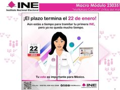Concluye INE el próximo 22 de enero campaña para tramitar credencial de elector para jóvenes que cumplirán 18 años y actualizar domicilio