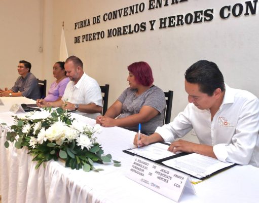 Firman Ayuntamiento de Puerto Morelos y «Héroes con herraduras» convenio en beneficio de niños con discapacidad
