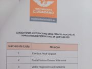 Dan a conocer lista de pluris: la encabeza Pech