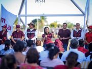 Vecinos de la colonia Solidaridad dan cálido recibimiento a Yensunni Martínez