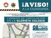 Anuncian cambios de circulación en la glorieta Colosio