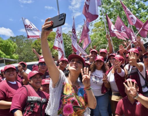 Vamos con Estefanía Mercado y con Morena; tianguistas auguran triunfo contundente el 2 de junio