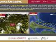 Ya es categoría 4 «Beryl»; no representa peligro para Quintana Roo