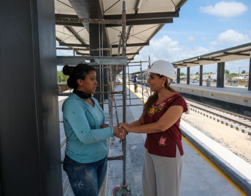 Supervisa Mara Lezama obras de la estación del Tren Maya en Chetumal