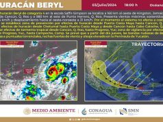 Prevén que huracán “Beryl” impacte en el centro de Quintana Roo entre el jueves en la noche y la mañana del viernes