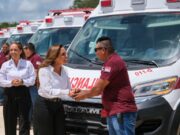 Recibe Mara Lezama 31 ambulancias de urgencias para fortalecer la atención pre hospitalaria