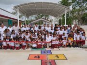 Inaugura Mara Lezama Arco Techo en preescolar “Hermenegildo Galeana” en Paraíso Maya