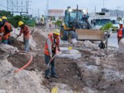 Reporta Mara Lezama avance del 60% en el cableado subterráneo del boulevard Colosio
