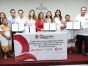 Mara Lezama y Banco Santander firman convenio para impulsar la inclusión financiera de MIPYMES y grupos vulnerables
