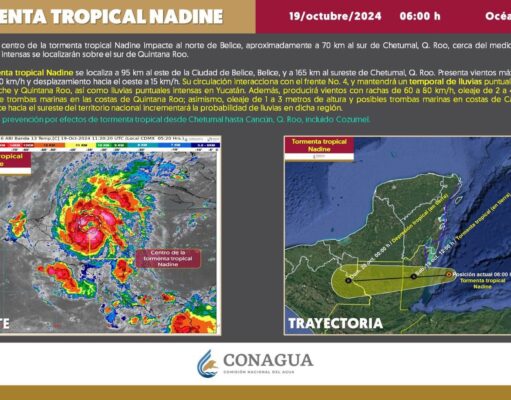 Nadine ocasionará fuertes lluvias en Belice y el este de México
