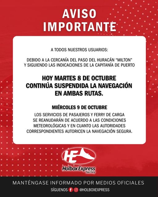 Aviso Holbox...