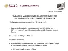 Anuncia SICT pavimentación nocturna sólo este lunes