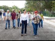 Con la pavimentación de la avenida Mayapan, Estefanía Mercado cumple a los habitantes de Tumben Chilam