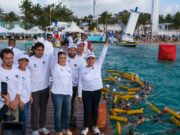 Da banderazo de salida Mara Lezama a 624 competidores del Campeonato Nacional de Aguas Abiertas desde Puerto Morelos