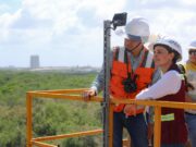 Ana Paty en recorrido por el puente Nichupté: la obra del gobierno de México que tiene un avance del 76%