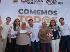 Encabeza Mara Lezama la distribución de 700 tarjetas y paquetes alimentarios del programa “Comemos Tod@s” en Benito Juárez