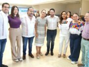 Recibe Renán Sánchez Tajonar a la presidenta Claudia Sheinbaum, quien encabezó el arranque del programa “Vivienda del Bienestar”