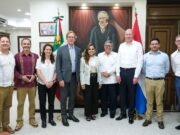 Mara Lezama y embajador de Países Bajos, Wilfred Mohr analizan proyecto del Centro Integral de Saneamiento y Economía Circular