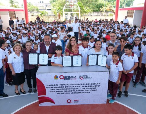 Después de 48 años, Mara Lezama entrega en solo cuatro meses Domo en Primaria “Rufo Figueroa”