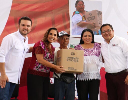 Justicia social a familias de Puerto Morelos con apoyo alimentario