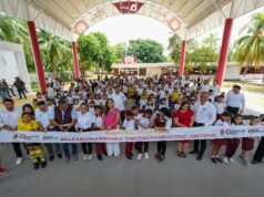 Tras más de 50 años, Mara Lezama salda deuda histórica con la primaria “Santiago Pacheco Cruz”, de Chetumal, al entregar domo escolar