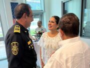 Sostiene Estefanía Mercado encuentro con secretario de seguridad de Yucatán, en el marco del Día de la Independencia de EE.UU.