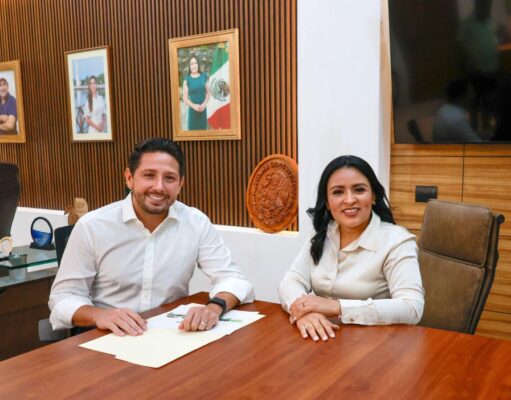 Renán Sánchez Tajonar y la presidenta Blanca Merari refuerzan la unidad verde en favor de Puerto Morelos