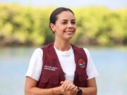 Ana Paty Peralta y voluntarios cumplen con limpieza de manglar en laguna Nichupté