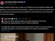 ‘Exhibe’ hijo de Felipe Calderón a magistrado que validó elección judicial: su hijo está en gobierno de Quintana Roo